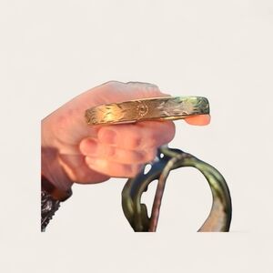 Napier Gold Bracelet with Engraved Design